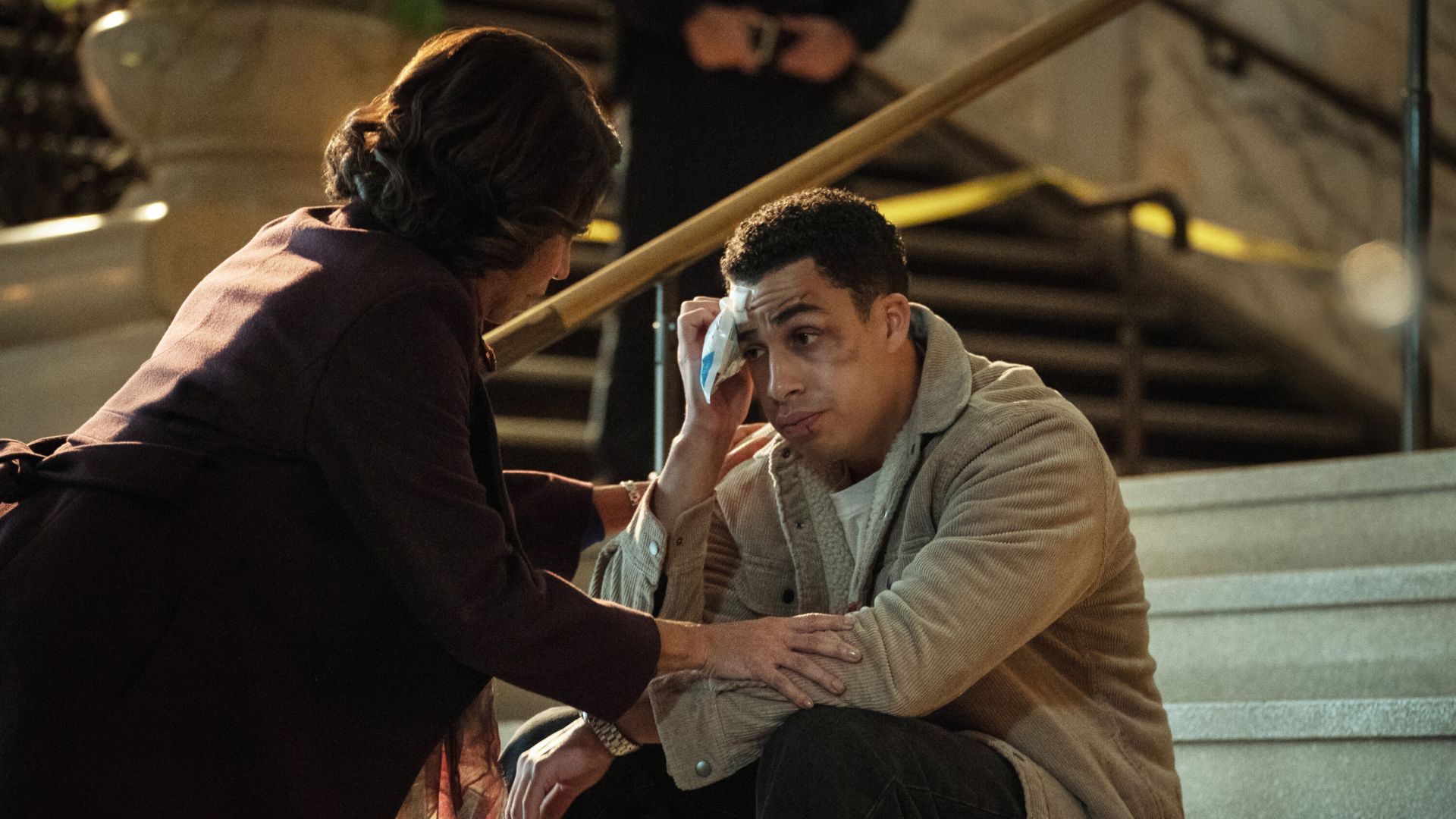 Gloria Reuben as Mae Silver and Marcus Scribner as Jonah Silver