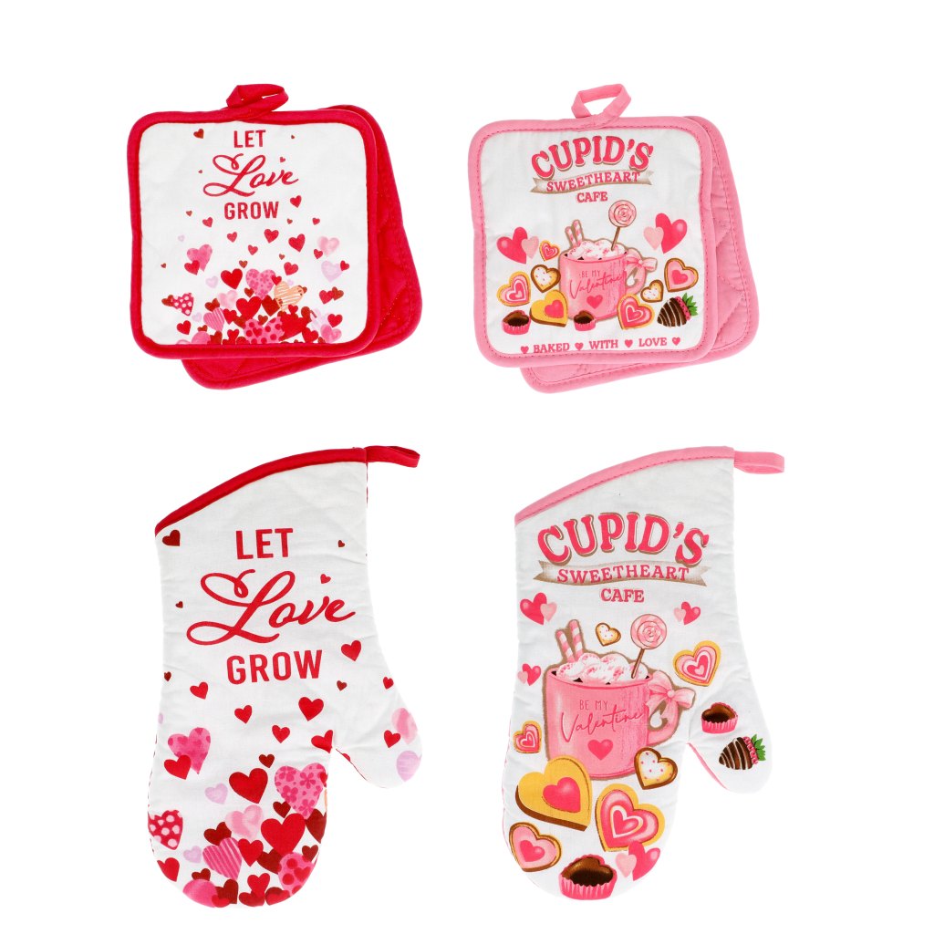 Dollar Tree Valentine's oven mitts and pot holders