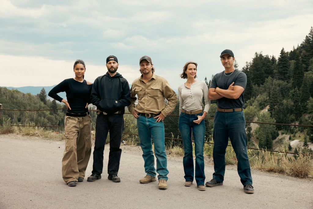 Left to right: Ash Santos, Logan Marshall-Green, Luke Grimes, Arielle Kebbel and Tatanka Means strike a pose in Marshals
