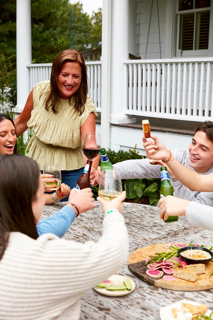 Diane Morrisey and her kids have a toast to family time