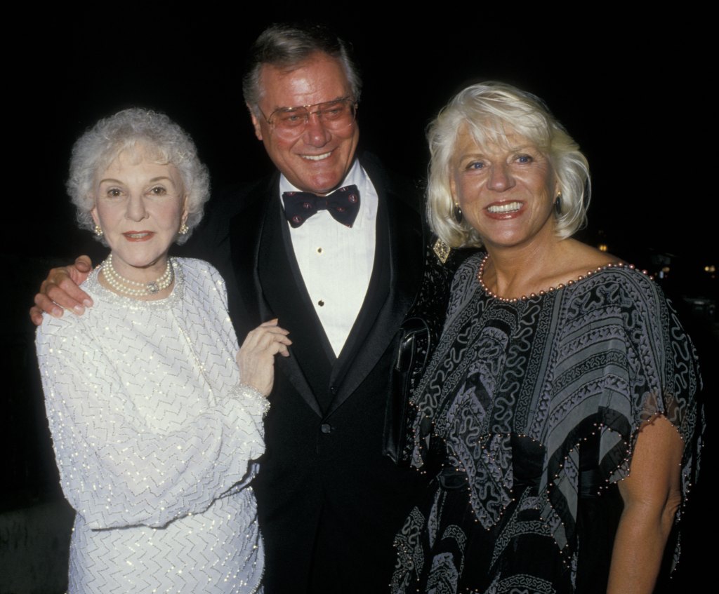 Mary Martin, Larry Hagman and Maj Hagman during Actors Fund Benefit - September 12, 1987 at Virginia Robinson Gardens in Beverly Hills, California