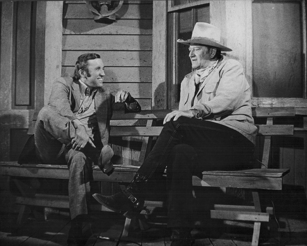 Actor John Wayne in a scene from the movie 'The Train Robbers', 1973.
