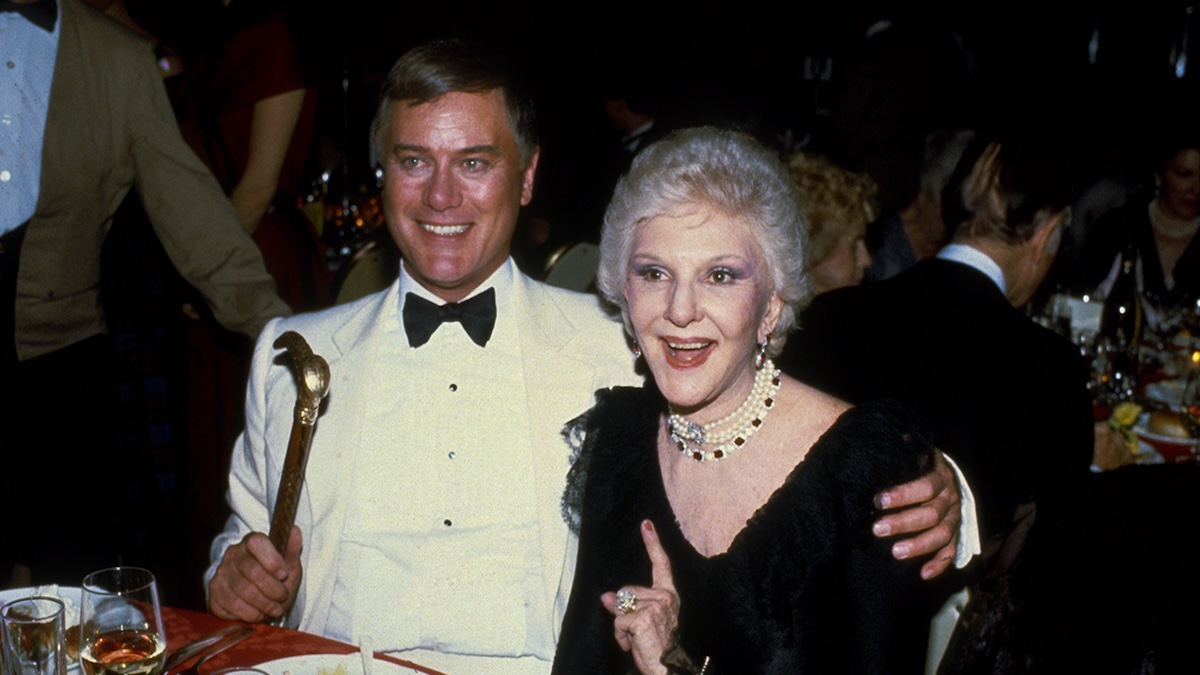Larry Hagman and his mom Mary Martin circa 1982 in New York City.