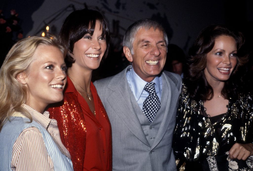 Charlie's Angels with Aaron Spelling circa 1978 in Los Angeles, California.
