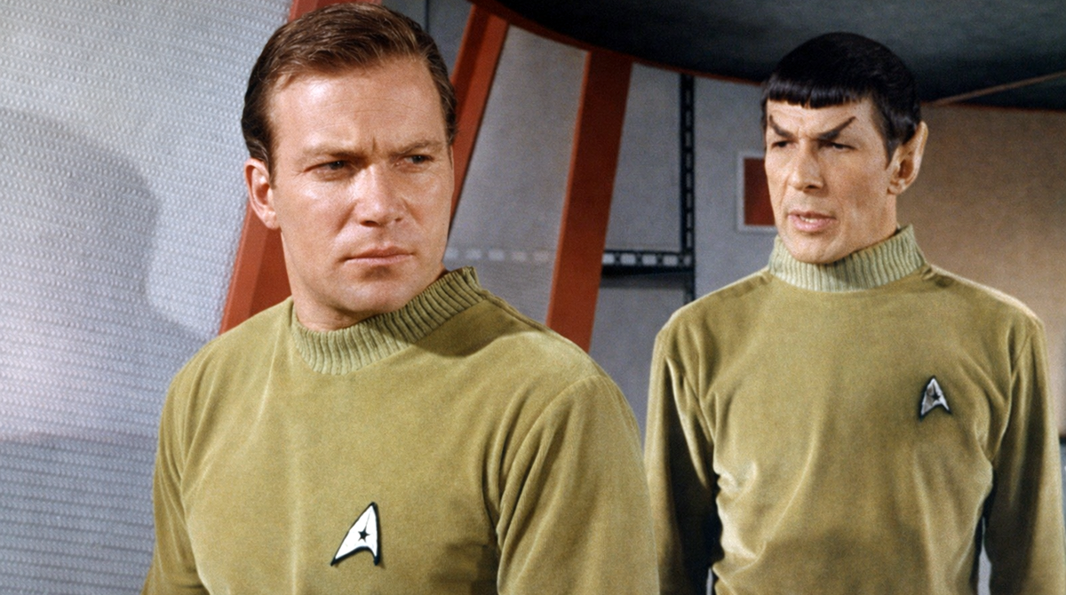 William Shatner and Leonard Nimoy in 'Where No Man Has Gone Before'