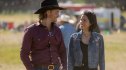 Luke Grimes and Kelsey Asbille in 'Yellowstone'