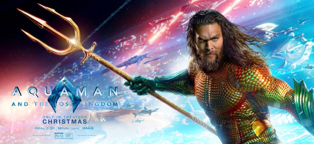 AQUAMAN AND THE LOST KINGDOM, (aka AQUAMAN 2), US banner poster, Jason Momoa as Aquaman, 2023.