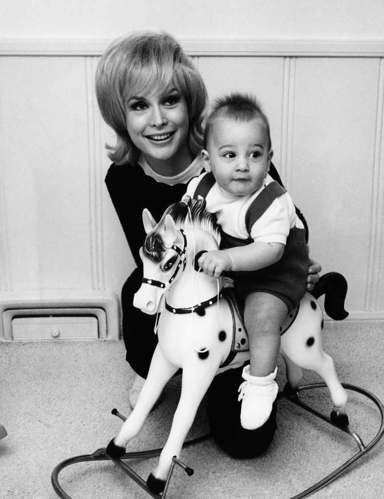 Barbara Eden with her son, Matthew Ansara, June 1966