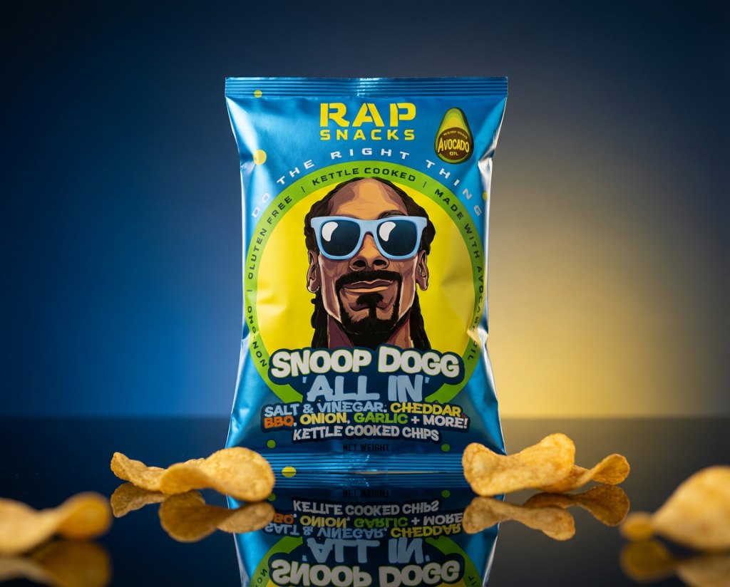Snoop Dogg kettle cooked chips in the flavor All In 
