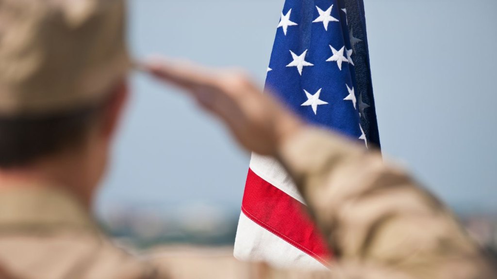 Soldier saluting