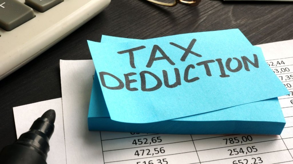 Tax deduction written on a piece of paper