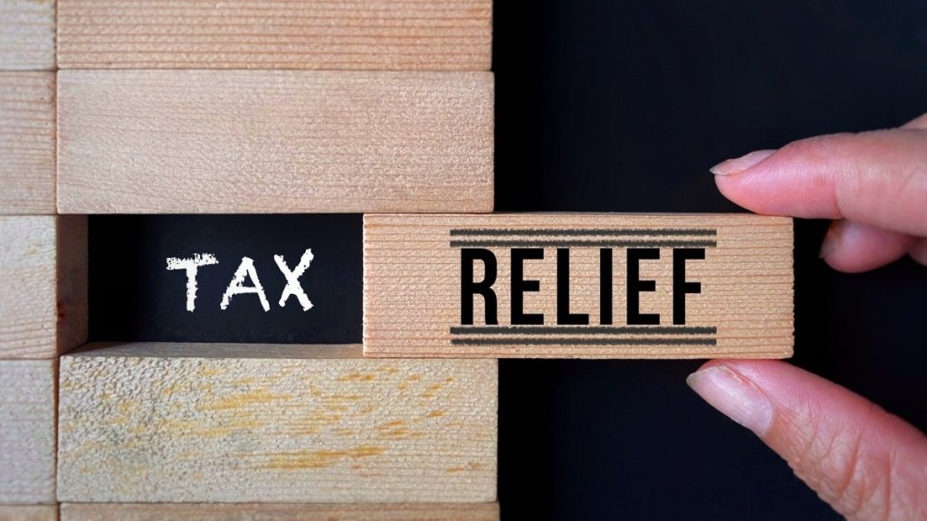Tax relief text background