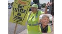 Jill Mather and volunteers clean up community