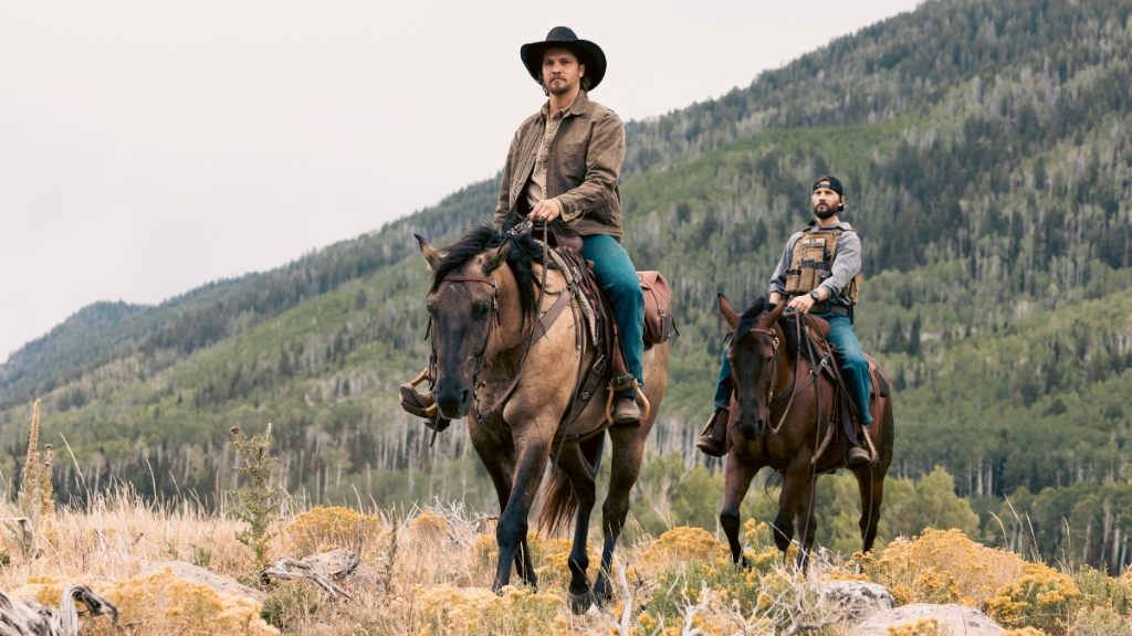 Luke Grimes as Kayce Dutton and Logan Marshall-Green as Pete Calvin, Marshals, 2026