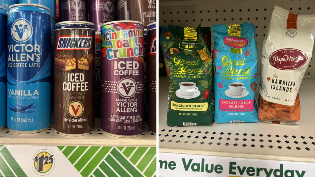 Iced coffee and ground coffee 
