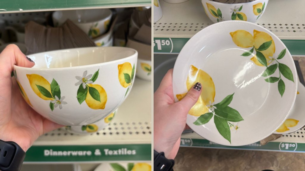Dollar Tree lemon bowls and plates