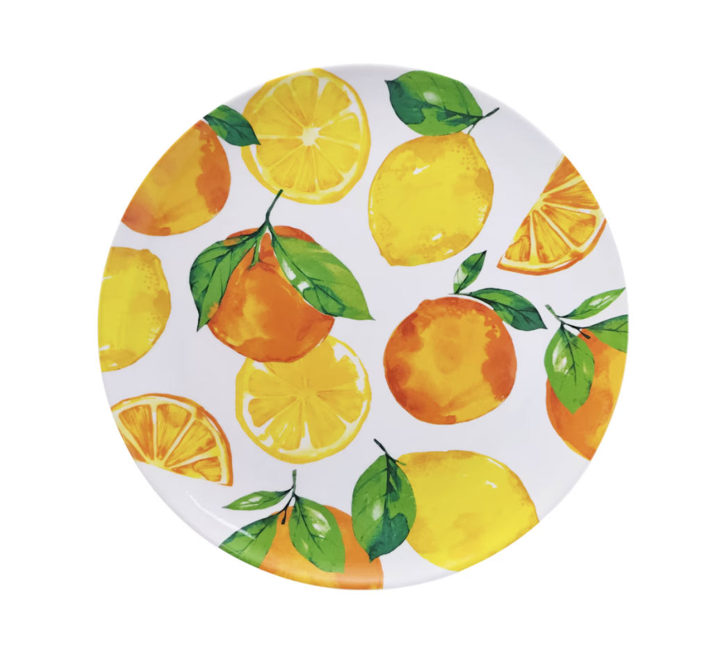 Citrus-themed dinner plates