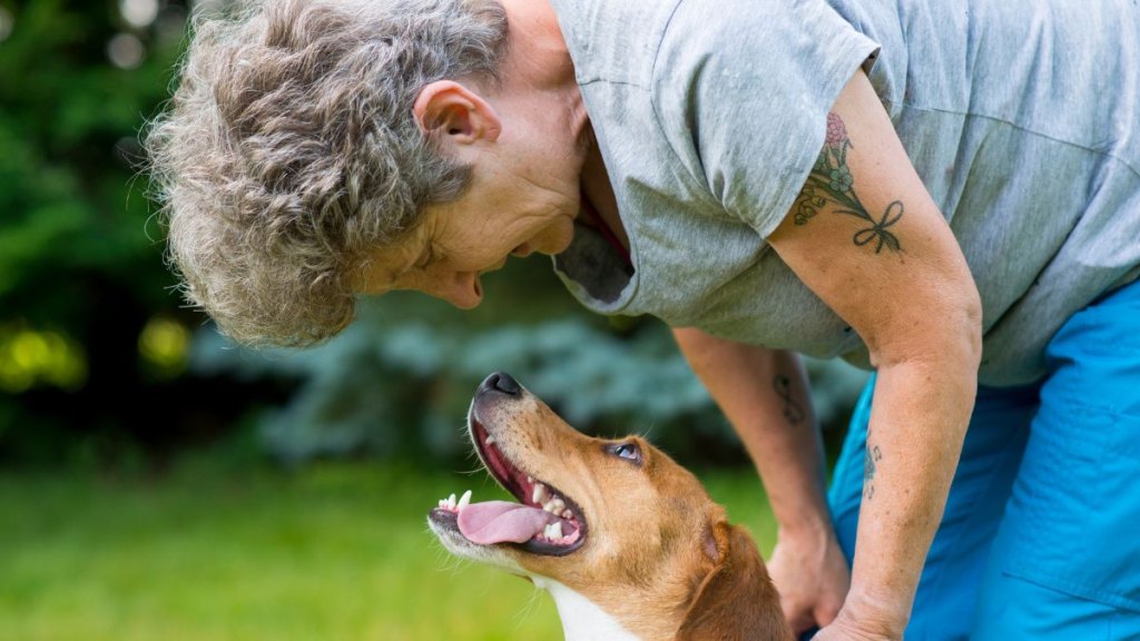 senior women at animal shelter