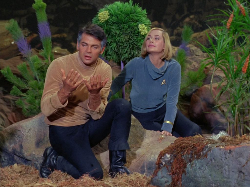 Gary Lockwood and Sally Kellerman in the Star Trek pilot 'Where No Man Has Gone Before'