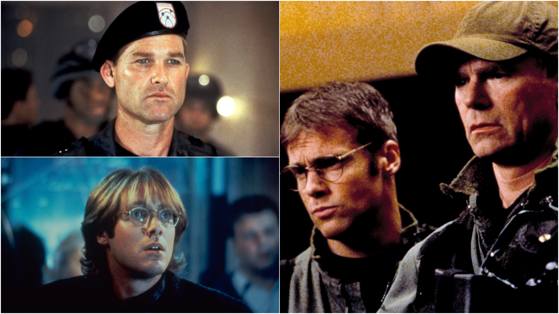 Clockwise from bottom left: James Spader, Kurt Russell, Michael Shanks and Richard Dean Anderson in 'Stargate'