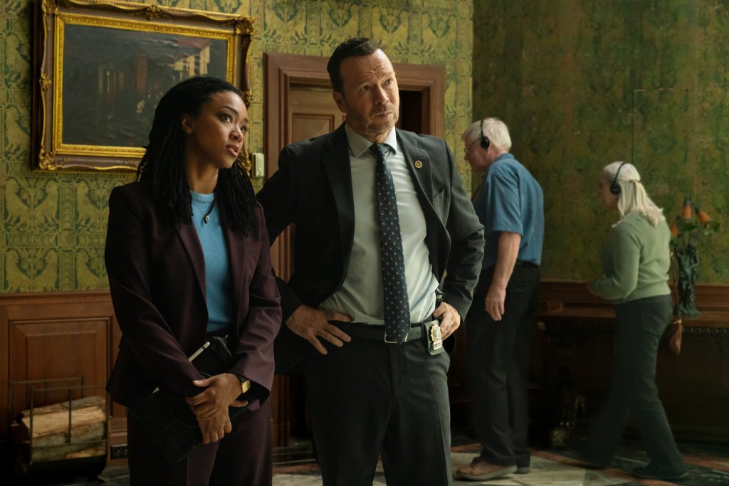 Sonequa Martin-Green as Lena Silver and Donnie Wahlberg as Danny Reagan, Boston Blue, 2025