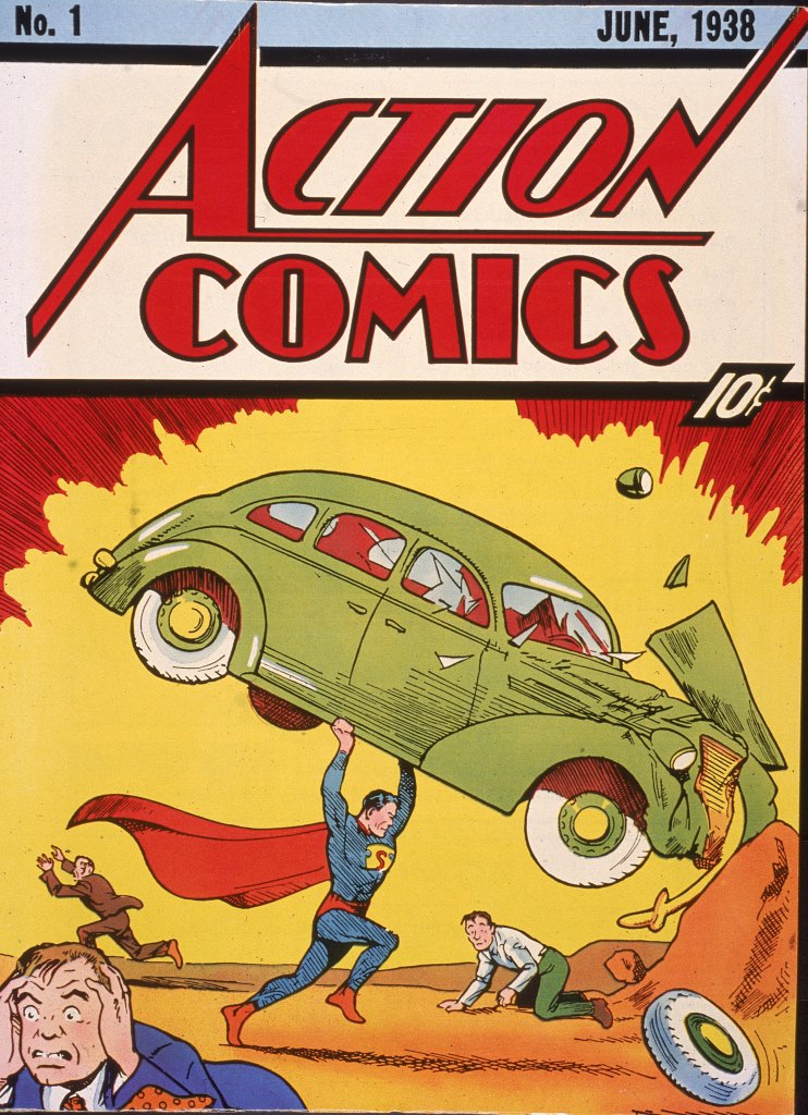 Cover illustration of the comic book Action Comics No. 1 