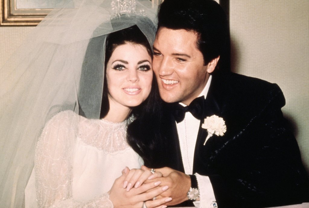Elvis Presley and Priscilla on their wedding May 1, 1967.