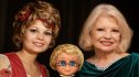 Kathy Garver in 1970 and 2026, with Mrs. Beasley between the two of them.