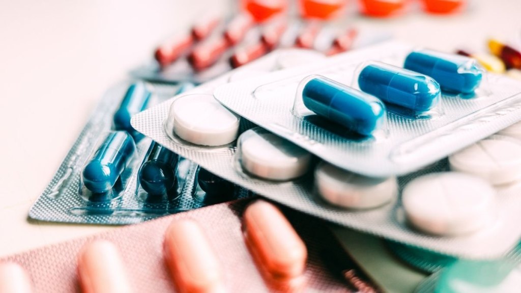 Multiple Prescription Pills In Blister Packs Close Up