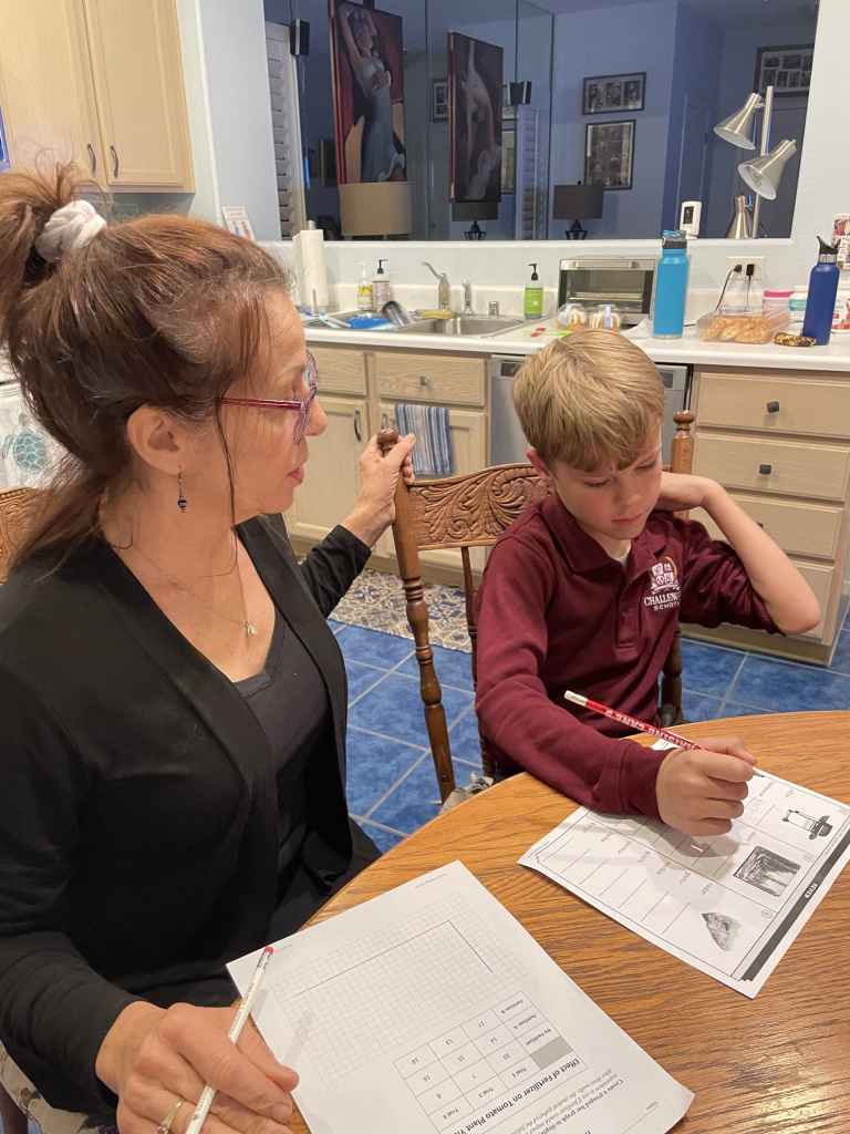 Kiddos love having grandmas help with homework