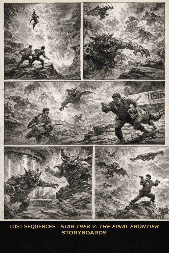 A rendering of part of the lost ending of 'Star Trek V: The Final Frontier'