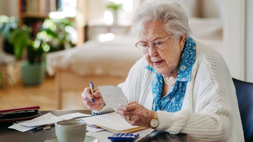 Senior woman has financial problems