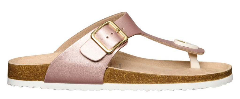 Aldi's Tory Burch sandals dupe in rose gold