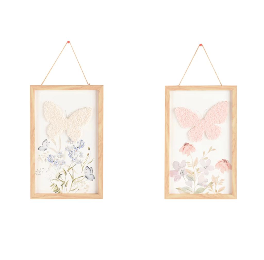 textured butterfly wall art at Dollar Tree
