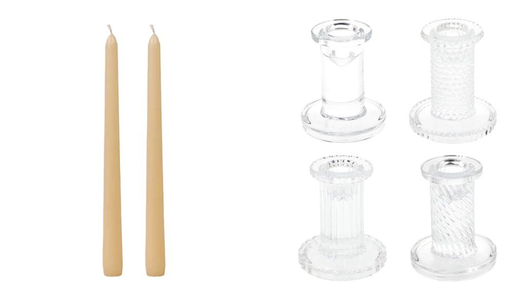 candles and candle holders