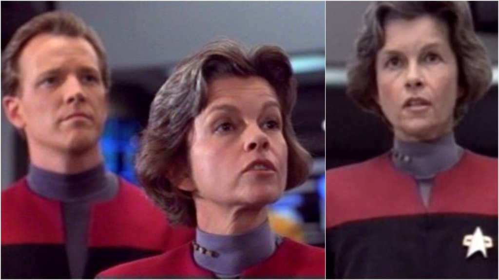 Two more glances at Genevieve Bujold as Janeway