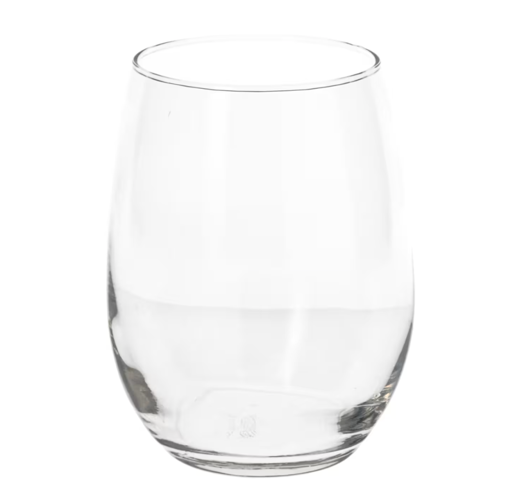 stemless wine glass