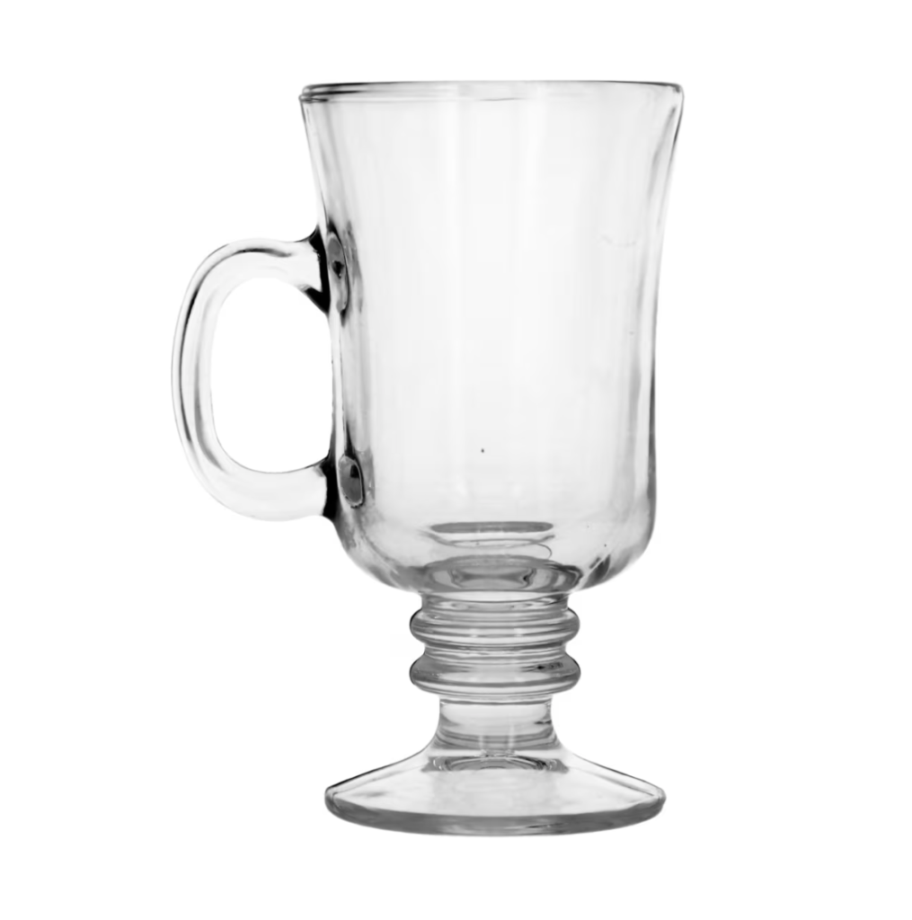 Clear glass coffee mug
