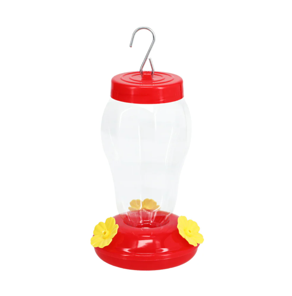 Image of red hummingbird feeder from the Dollar Store