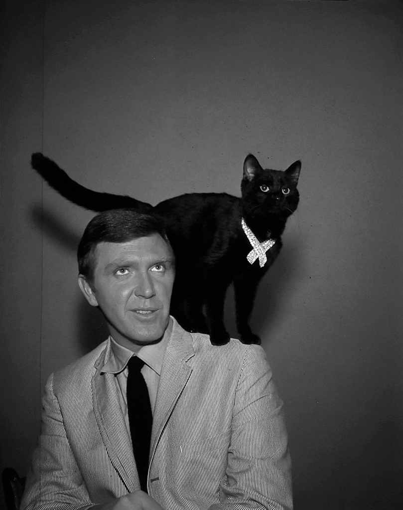 Robert Lansing as Gary Seven along with his cat, Isis