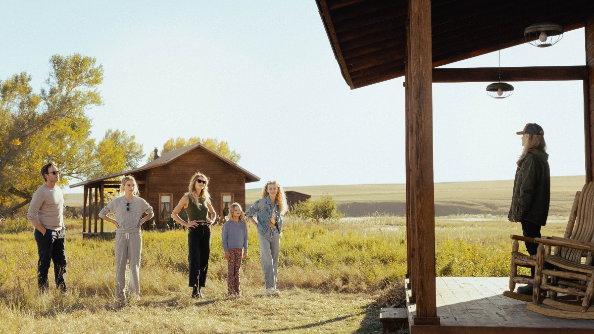 Patrick J. Adams as Russell McIntosh, Elle Chapman as Paige McIntosh, Beau Garrett as Abigail Reese, Alaina Pollack as Macy Reese, Amiah Miller as Brigitte Reese and Michelle Pfeiffer as Stacy Clyburn, The Madison, 2026