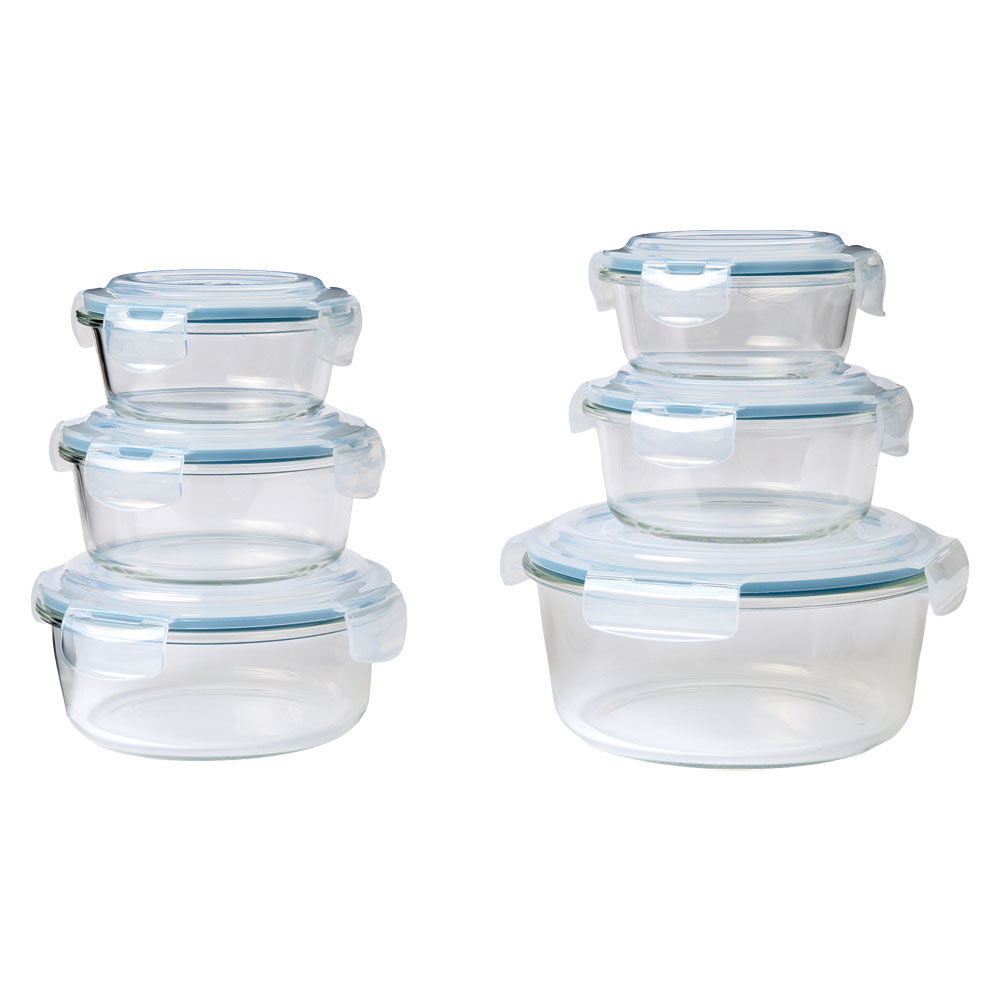 Set of Crofton glass meal prep containers