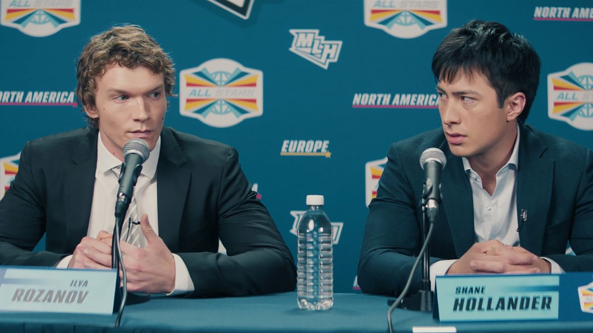 Connor Storrie and Hudson Williams in 'Heated Rivalry'