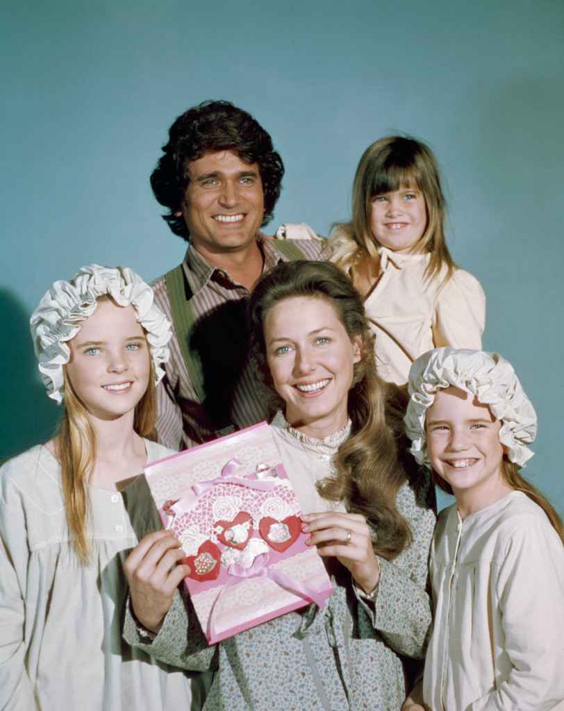 Michael Landon as Charles Ingalls, Lindsay or Sidney Greenbush as Carrie Ingalls, Melissa Sue Anderson as Mary Ingalls, Karen Grassle as Caroline Ingalls, Melissa Gilbert as Laura Ingalls 