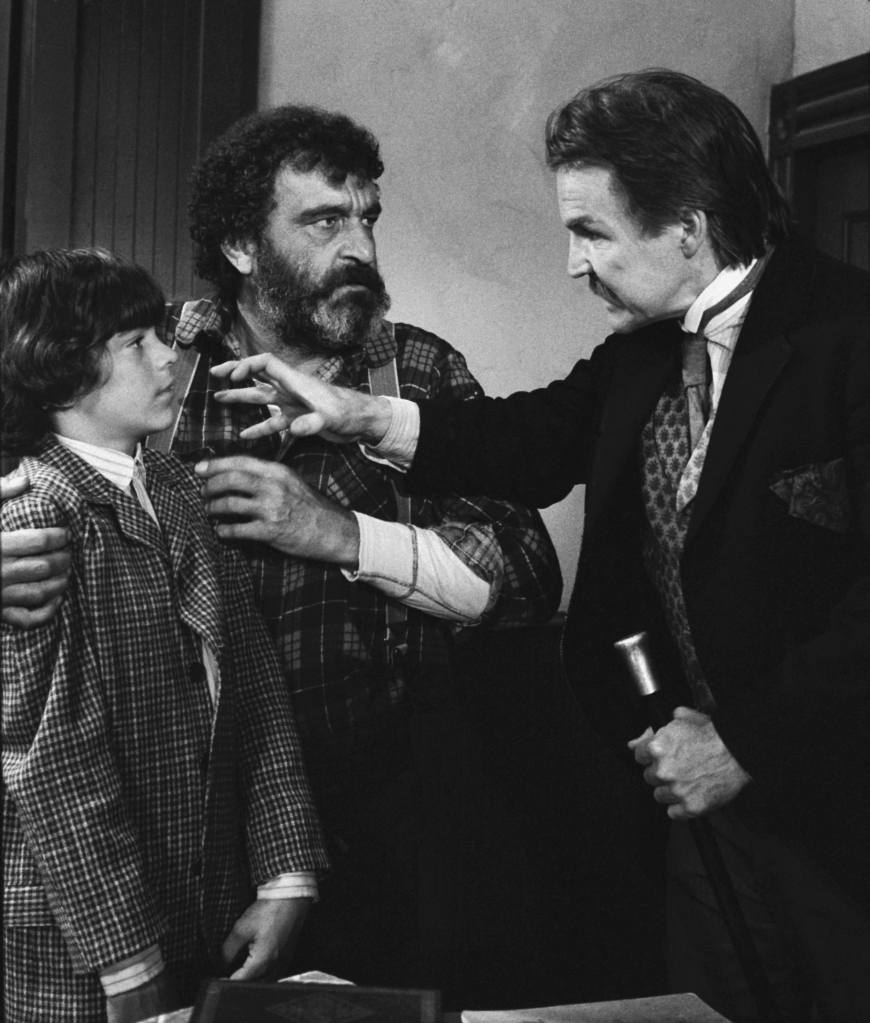 Jonathan Hall Kovacs as Matthew, Victor French as Isaiah Edwards, Anthony Zerbe as Dr. Joshua McQueen in 'Little House on the Prairie'