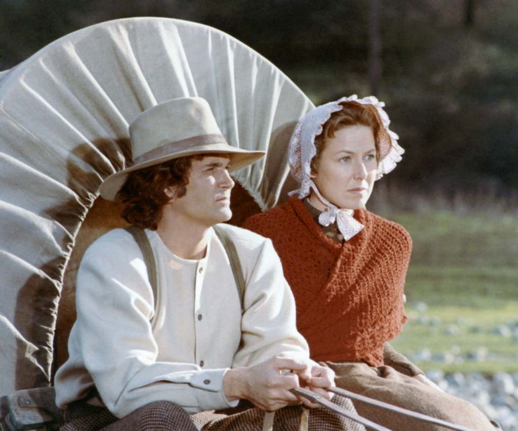 Michael Landon as Charles Ingalls and Karen Grassle as Caroline Ingalls in 'Little House on the Prairie'
