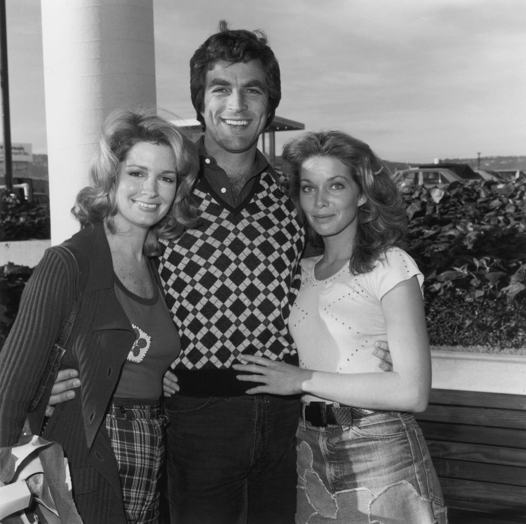 Deidre Hall, Tom Selleck and Jaime Lyn Bauer, co-stars of the daytime television dramatic series, 'The Young and the Restless' (1974)