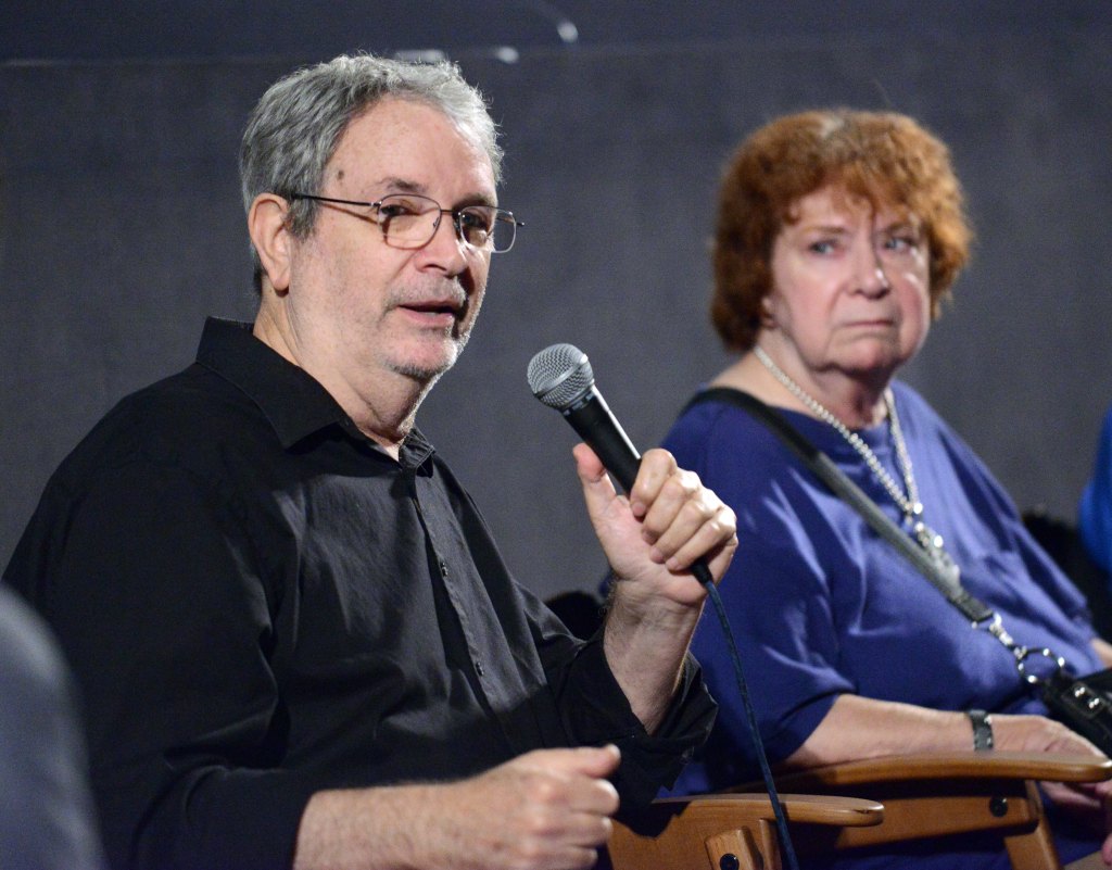 Writers David Gerrold and D.C. Fontana at the Star Trek 50th Anniversary Celebration on September 9, 2016 in Hollywood, California.