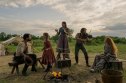 Warren Christie as John Edwards, Alice Halsey as Laura Ingalls, Skywalker Hughes as Mary Ingalls, Luke Bracey as Charles Ingalls, Crosby Fitzgerald as Caroline Ingalls in 'Little House on the Prairie'