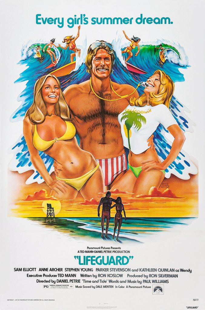 LIFEGUARD, US poster art, center: Sam Elliott, 1976.